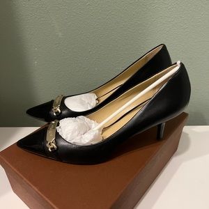 Coach black leather pumps